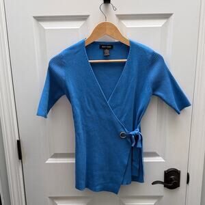 SELECT + TREND Bright Blue Wrap Blouse Size M